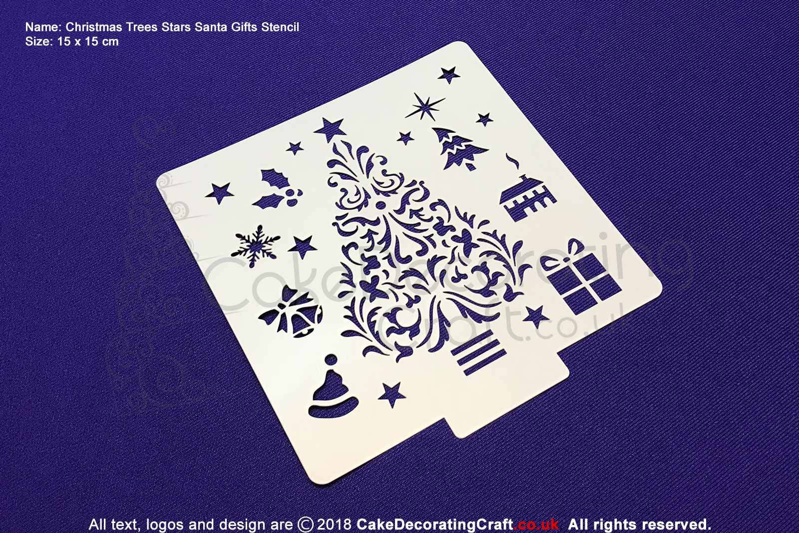 Christmas Trees Stars Santa Gifts Stencil | Air Brush Stenciling | Cake and Cupcake Decorating Craft Tool