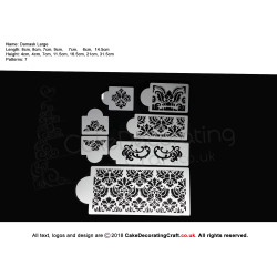 Damask Large Stencil | Air Brush Stenciling | Cake and Cupcake Decorating Craft Tool