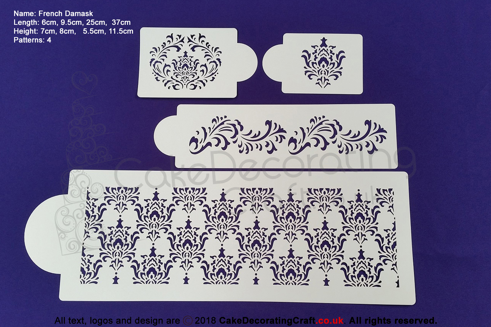 French Damask Stencil | Air Brush Stenciling | Cake and Cupcake Decorating Craft Tool