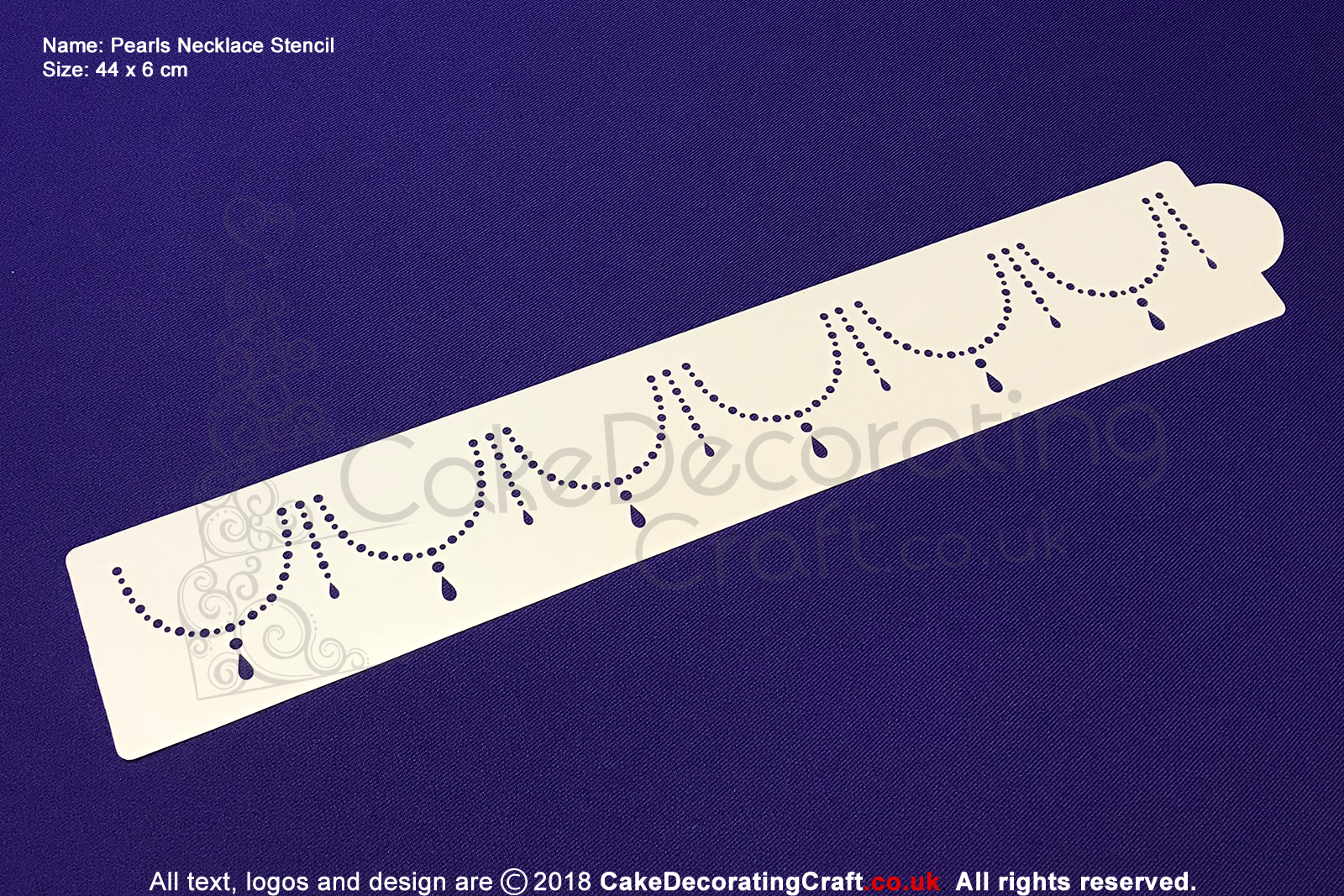 Pearl Necklace Long Stencil | Air Brush Stenciling | Cake and Cupcake Decorating Craft Tool