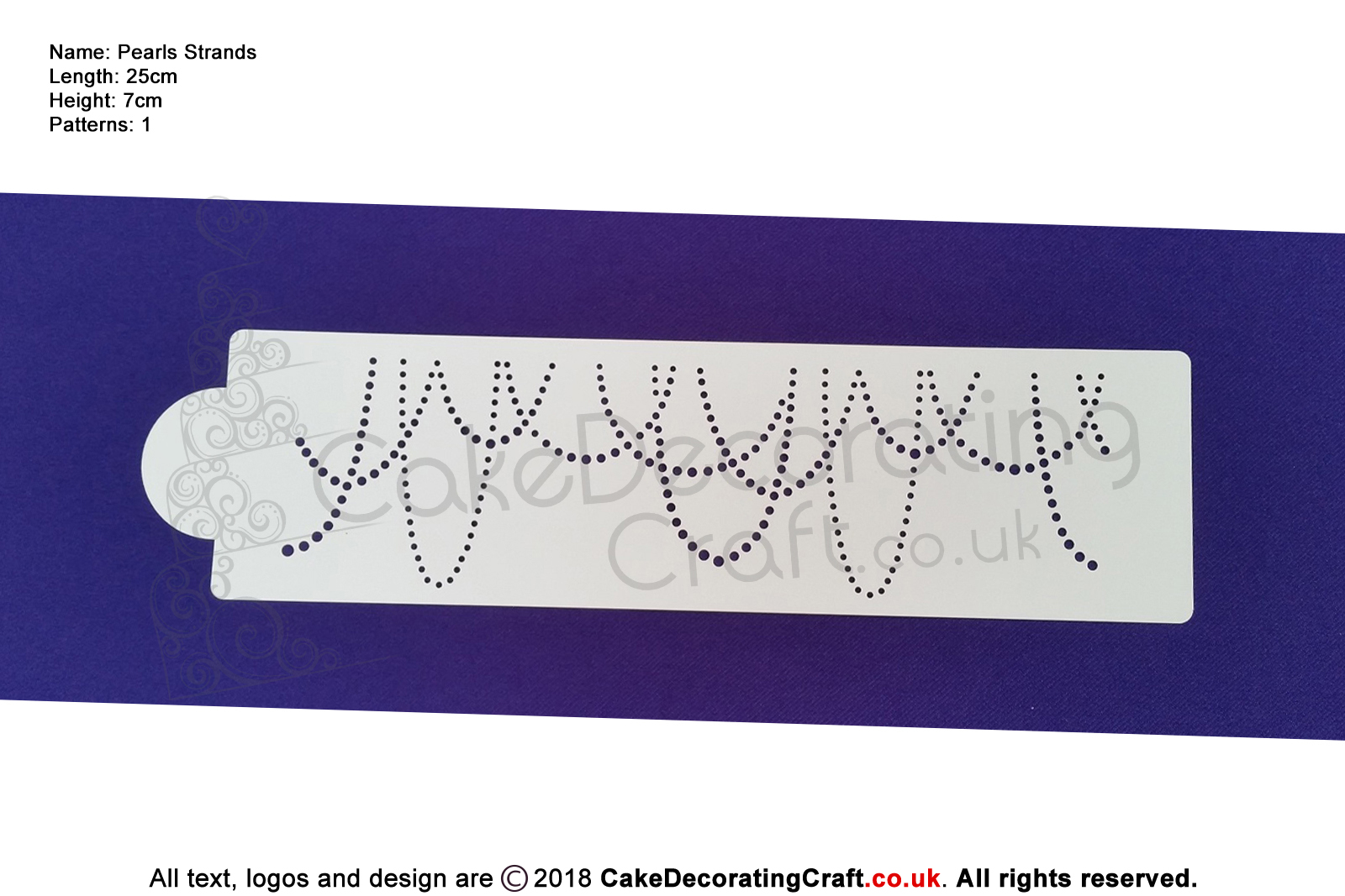 Pearls Strands Stencil | Air Brush Stenciling | Cake and Cupcake Decorating Craft Tool