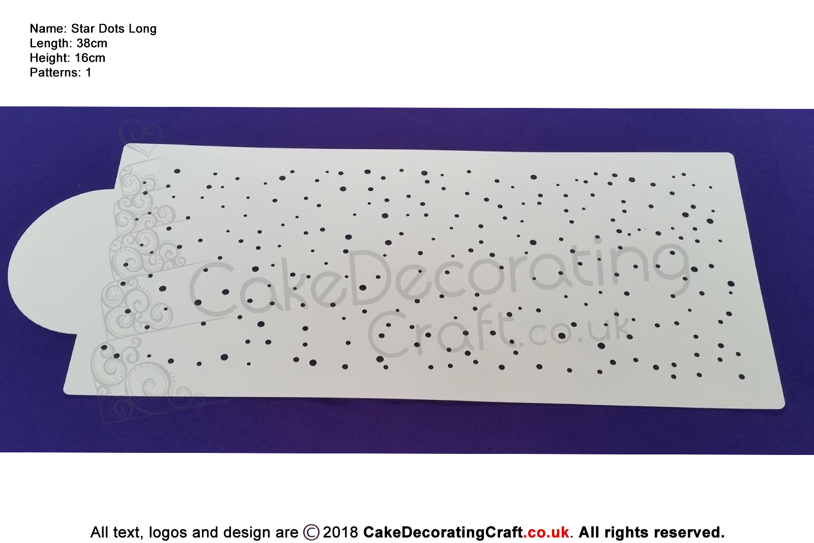Star Dots Long | Air Brush Stenciling | Cake and Cupcake Decorating Craft Tool