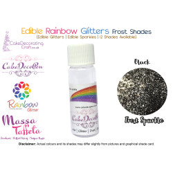 Black | Rainbow Glitter | Frost Shade | 100 % Edible | Cake Decorating Craft | 8 Grams