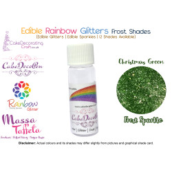 Christmas Green | Rainbow Glitter | Frost Shade | 100 % Edible | Cake Decorating Craft | 8 Grams