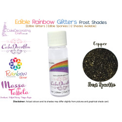 Copper | Rainbow Glitter | Frost Shade | 100 % Edible | Cake Decorating Craft | 8 Grams