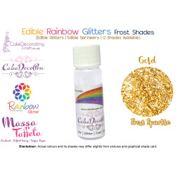 Gold | Rainbow Glitter | Frost Shade | 100 % Edible | Cake Decorating Craft | 8 Grams