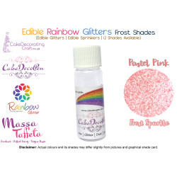 Pastel Pink | Rainbow Glitter | Frost Shade | 100 % Edible | Cake Decorating Craft | 8 Grams