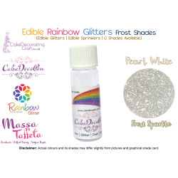 Pearl White | Rainbow Glitter | Frost Shade | 100 % Edible | Cake Decorating Craft | 8 Grams