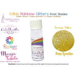 Sunrise Yellow | Rainbow Glitter | Frost Shade | 100 % Edible | Cake Decorating Craft | 8 Grams
