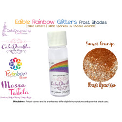 Sunset Orange | Rainbow Glitter | Frost Shade | 100 % Edible | Cake Decorating Craft | 8 Grams