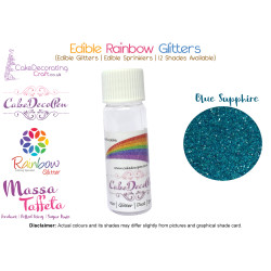 Blue Sapphire | Rainbow Glitter | Sprinklers | 100 % Edible | Cake Decorating Craft | 8 Grams