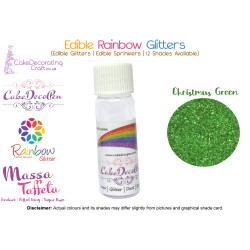 Christmas Green | Rainbow Glitter | Sprinklers | 100 % Edible | Cake Decorating Craft | 8 Grams