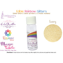 Ivory | Rainbow Glitter | Sprinklers | 100 % Edible | Cake Decorating Craft | 8 Grams