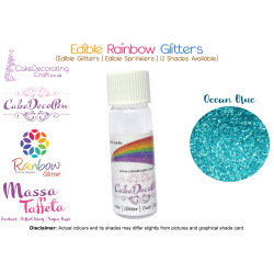 Ocean Blue | Rainbow Glitter | Sprinklers | 100 % Edible | Cake Decorating Craft | 8 Grams