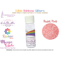 Pastel Pink | Rainbow Glitter | Sprinklers | 100 % Edible | Cake Decorating Craft | 8 Grams