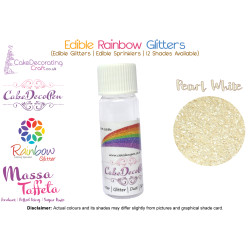 Pearl | Rainbow Glitter | Sprinklers | 100 % Edible | Cake Decorating Craft | 8 Grams | Great Christmas Bake Off