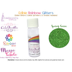 Spring Green | Rainbow Glitter | Sprinklers | 100 % Edible | Cake Decorating Craft | 8 Grams