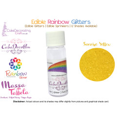 Sunrise Yellow | Rainbow Glitter | Sprinklers | 100 % Edible | Cake Decorating Craft | 8 Grams