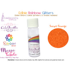 Sunset Orange | Rainbow Glitter | Sprinklers | 100 % Edible | Cake Decorating Craft | 8 Grams