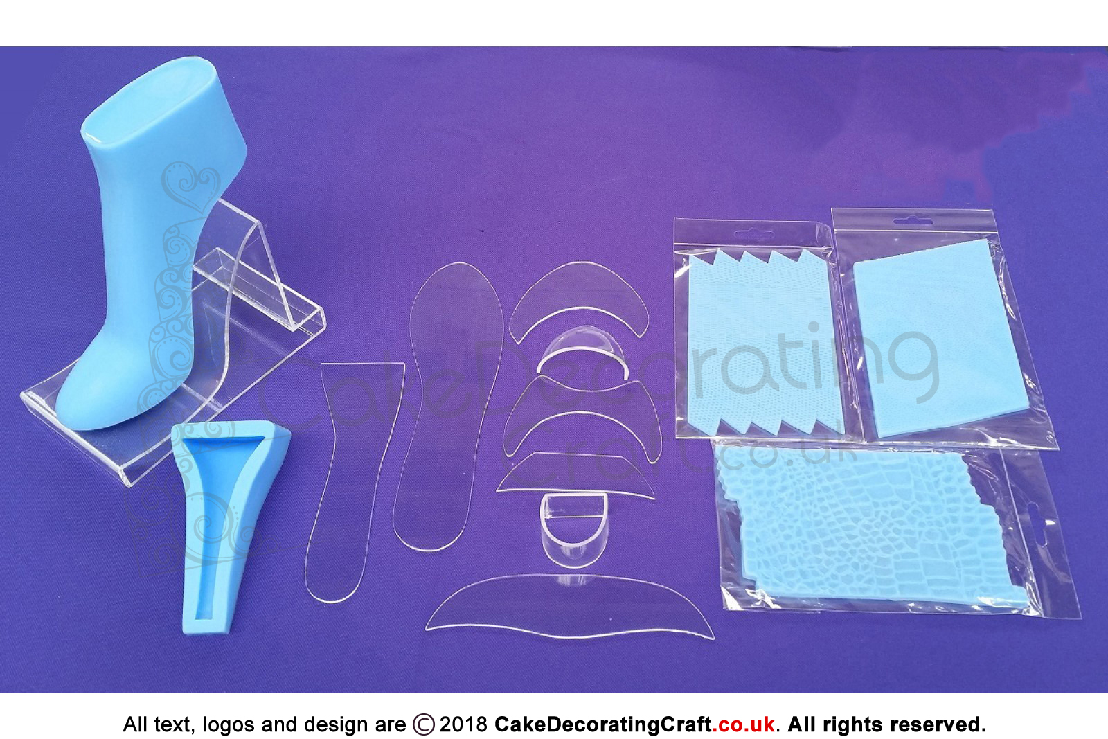 Shoe Kit + 2 Mats + Foot Mold | Fondant High Heel | Transparent | Cake Decoration | Cake Toppers