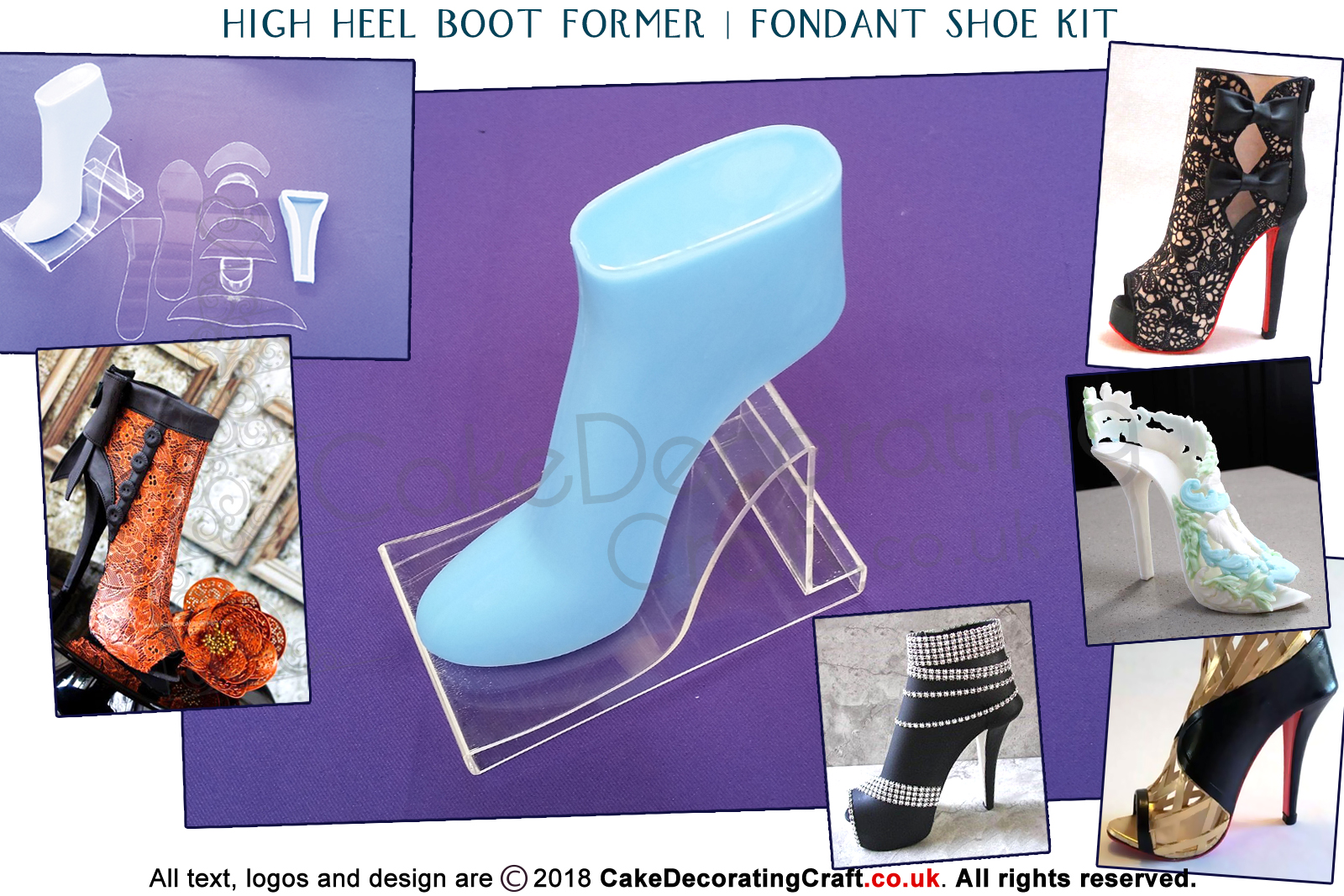 High Heel Shoe Fondant Gum paste Silicon Foot MouldCake Decorations Craft 
