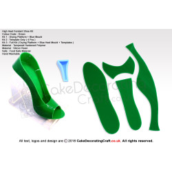 High Heel Fondant Shoe Kit | Gum Paste | Cake Decorating Craft Topper | Green