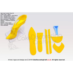 High Heel Fondant Shoe Kit | Gum Paste | Cake Decorating Craft Topper | Yellow