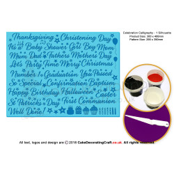 Celebration Calligraphy 2 | Silhouette Cake Design Starter Kits | Cupcake Cookies Cake Decorating Craft Tool