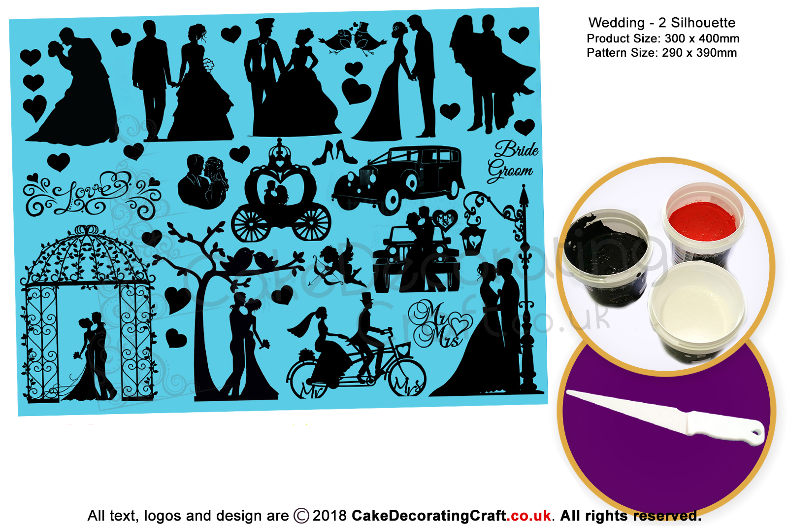 Wedding Love | Silhouette Cake Design Starter Kits | Cupcake Cookies Cake Decorating Craft Tool