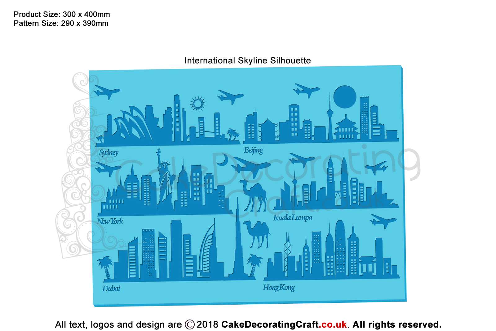 International Skyline | Silhouette Cake Design Starter Kits | Cupcake Cookies Cake Decorating Craft Tool