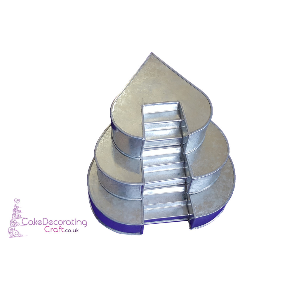 Heart Cake Baking Tins | Center Stairs | Wedding Multilayers | 3" Deep | 3 Tiers | Hand Made | Cake Makers Christmas Gifts Ideas