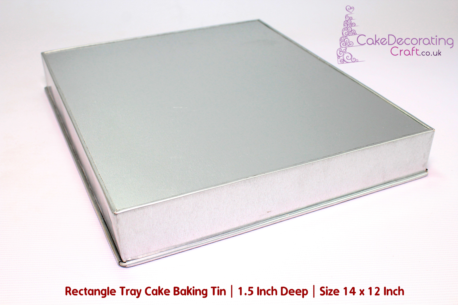Rectangle Tray Cake Baking Tin | 1.5" Deep | Size 14 x 12 "