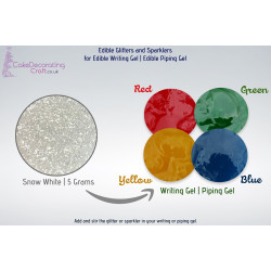 Snow Sparkle Glitter | Edible | 4 Grams | Writing Gel | Piping Gel | Cake Decorating Sugar Craft 