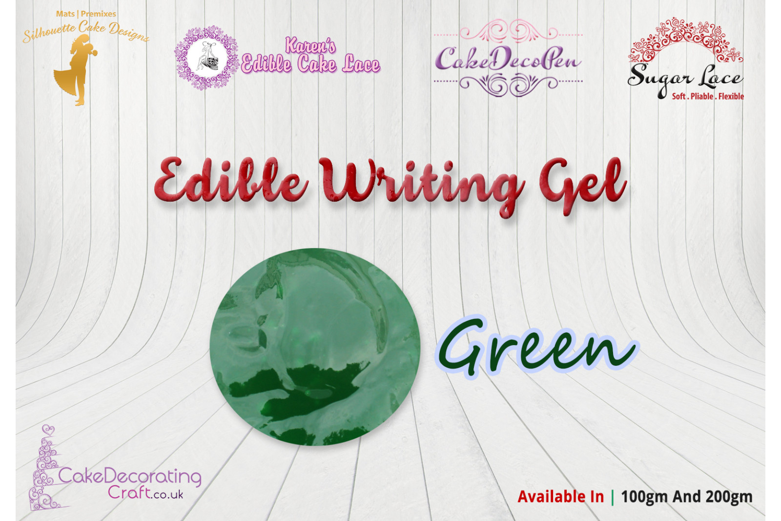 Cake Decorating Craft | Piping Gel | Writing Gel | Edible | Green | Christmas Cake Cupcake Decorating Craft 