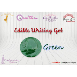 Cake Decorating Craft | Piping And Writing Gel | Edible | Green With Silver Sparkle