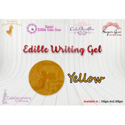 Cake Decorating Craft | Piping And Writing Gel | Yellow With Gold Sparkle