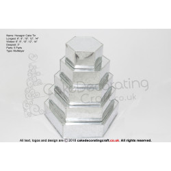 Hexagon Cake Baking Tin | 3" Deep | Size 6 8 10 12 14 " | 5 Tiers | Hand Made