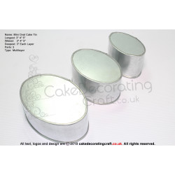 Mini Oval Cake Baking Tin | Size 3 4 5 " | 3 Tiers 