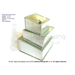 Mini Topsy Sqaure Cake Baking Tin | Size 3 4 5 " | 3 Tiers 