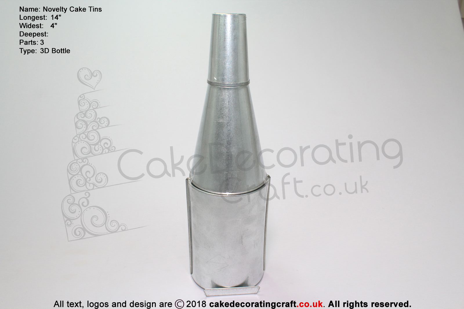 3D Bottle| Novelty Shape | Cake Baking Tins and Pans | 3" Deep