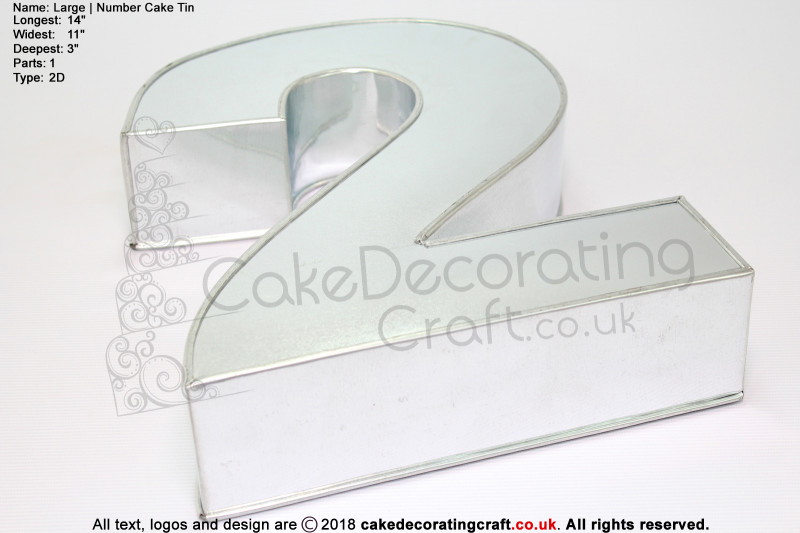 Large Number 2 | Novelty Shape | Cake Baking Tins and Pans | 3" Deep | Two