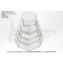 Octagon Cake Baking Tin | 3" Deep | Size 6 8 10 12 14 " | 5 Tiers | Hand Made