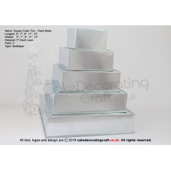 Square Cake Baking Tin | 3" Deep | Size 5 7 9 11 13 " | 5 Tiers | Hand Made
