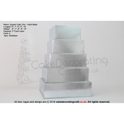 Square Cake Baking Tin | 3" Deep | Size 6 7 8 9 10 " | 5 Tiers | Hand Made