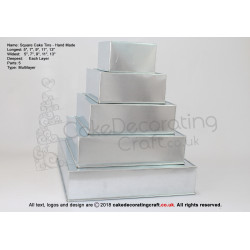 Square Cake Baking Tin | 4" Deep | Size 5 7 9 11 13 " | 5 Tiers | Hand Made
