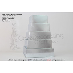 Square Cake Baking Tin | 4" Deep | Size 6 7 8 9 10 " | 5 Tiers | Hand Made