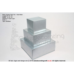 Square Cake Baking Tin | 5" Deep | Size 6 9 12 " | 3 Tiers | Hand Made