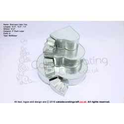 Heart Cake Baking Tins | Side Stairs | Wedding Multilayers | 3" Deep | 3 Tiers | Hand Made