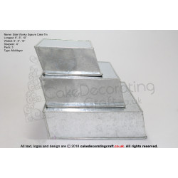 Side Wonky Square Baking Tins Pans | 6 8 10 " | 3 Tiers Multilayer | Cake Decorating Craft