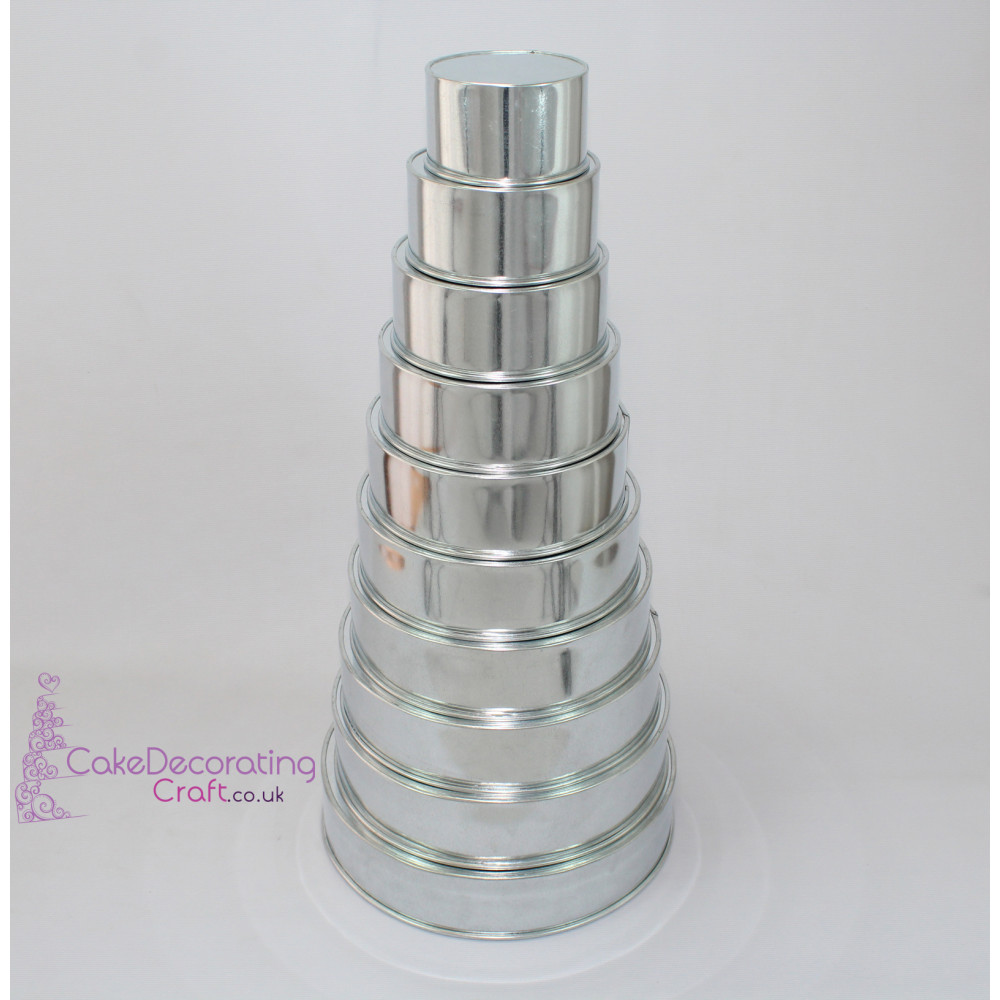 Round Cake Baking Tins | 3" Deep | Size 5 6 7 8 9 10 11 12 13 14 " | 10 Tiers | Hand Made